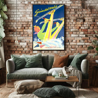 Swiss Ski Adventure Vintage Travel Poster PosterGoat