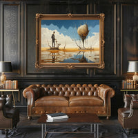 Surreal Dreamscape with Mysterious Island Artistic Poster