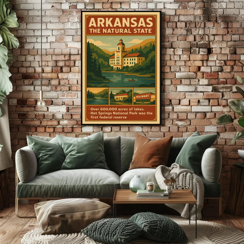 Arkansas The Natural State Travel Poster