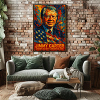Jimmy Carter 39th President of the United States Glitch Hop Art Poster