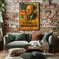Gerald Ford 38th President of the United States Layered Digital Collage Poster