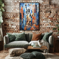 Statue of Liberty City Icon Poster Abstract Wall Art