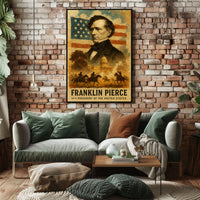 Franklin Pierce 14th President of the United States Layered Digital Collage Poster