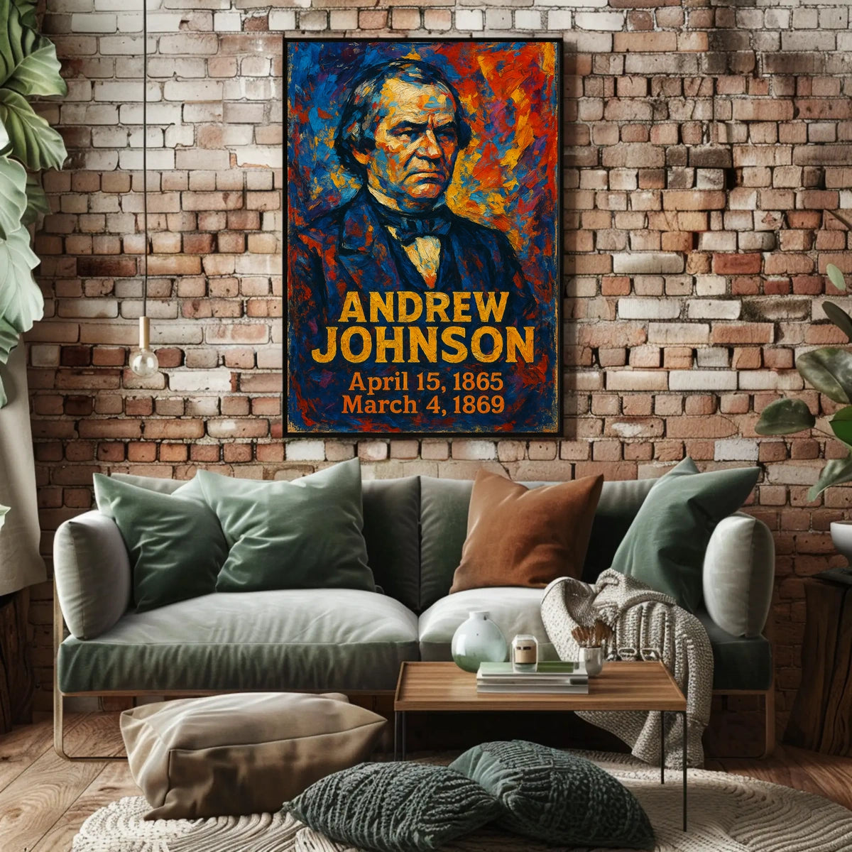 Andrew Johnson 17th President of the United States Glitch Hop Art Poster