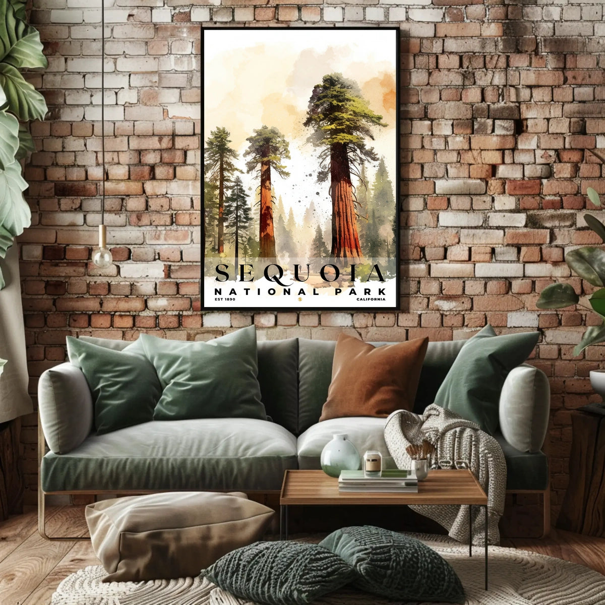 Sequoia Watercolor Wall Art Poster
