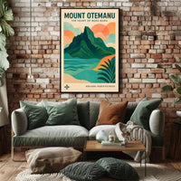 Mount Otemanu Vintage Travel Illustration Poster PosterGoat