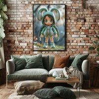 Chibi Bunny Ears Anime Pop Culture Poster PosterGoat