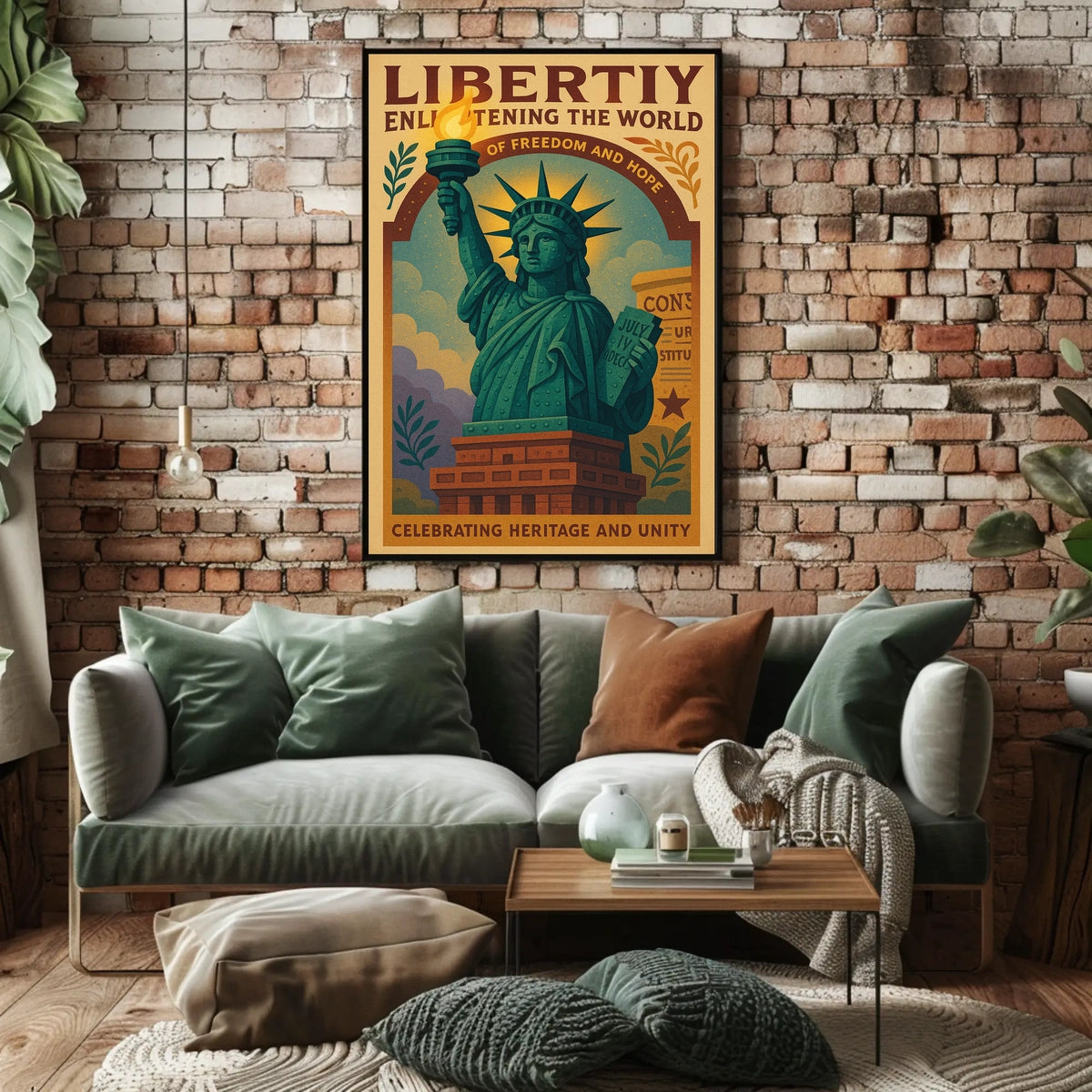Liberty Torch Vintage Cultural Heritage Poster