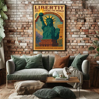 Liberty Torch Vintage Cultural Heritage Poster