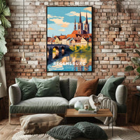 Regensburg Cityscape Travel Poster