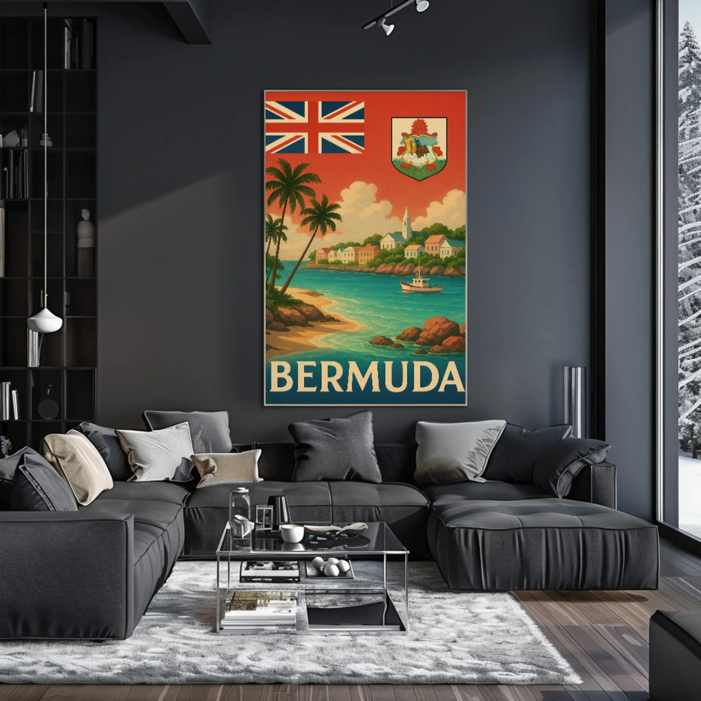 Bermuda Coastal Charm Vintage Travel Poster