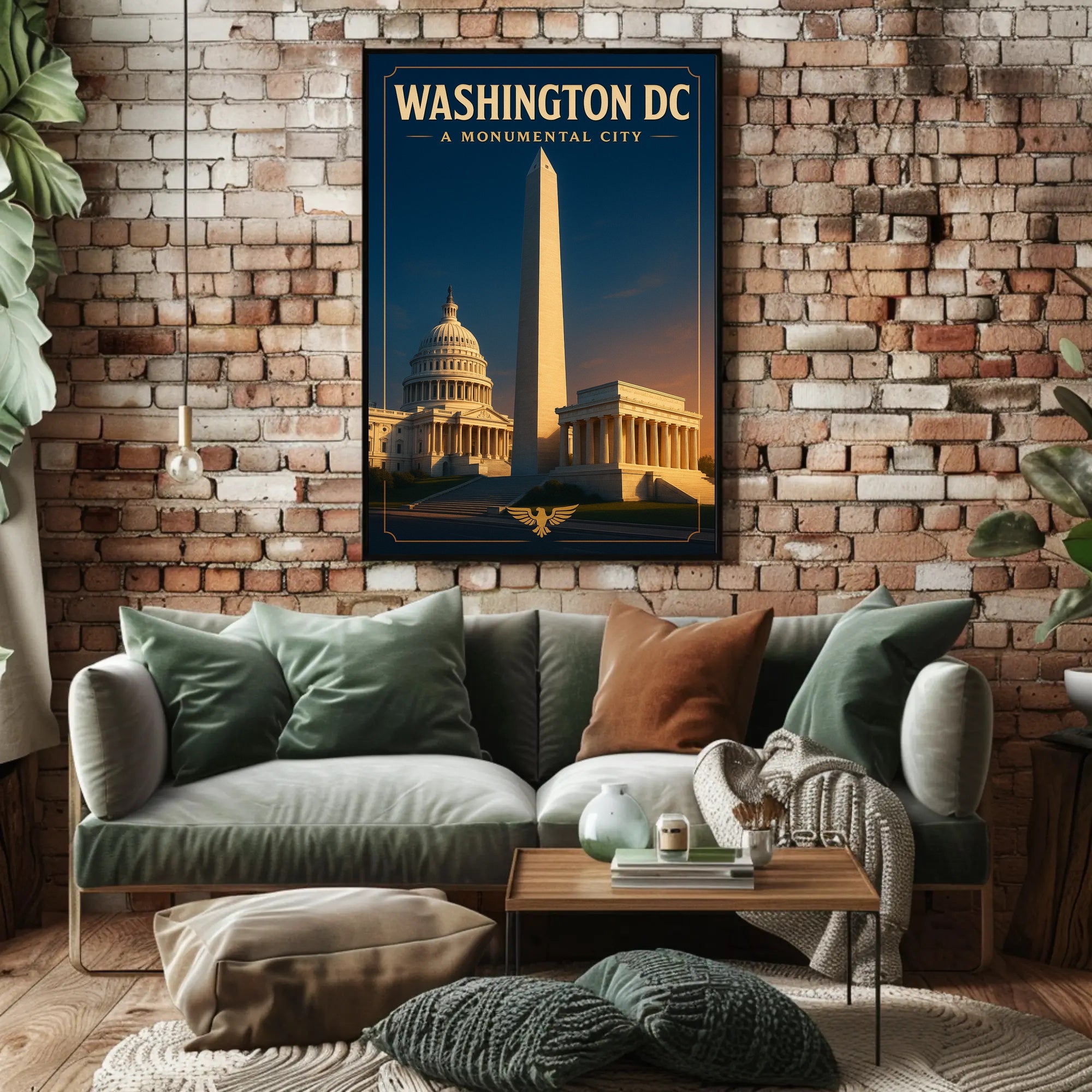 Washington D.C. Monuments Vintage Travel Poster PosterGoat
