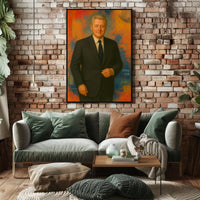 Vibrant Abstract Suit Portrait - Artistic Poster