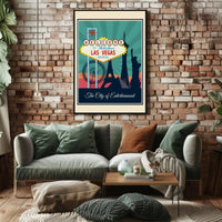 Iconic Las Vegas Landmarks Travel Poster