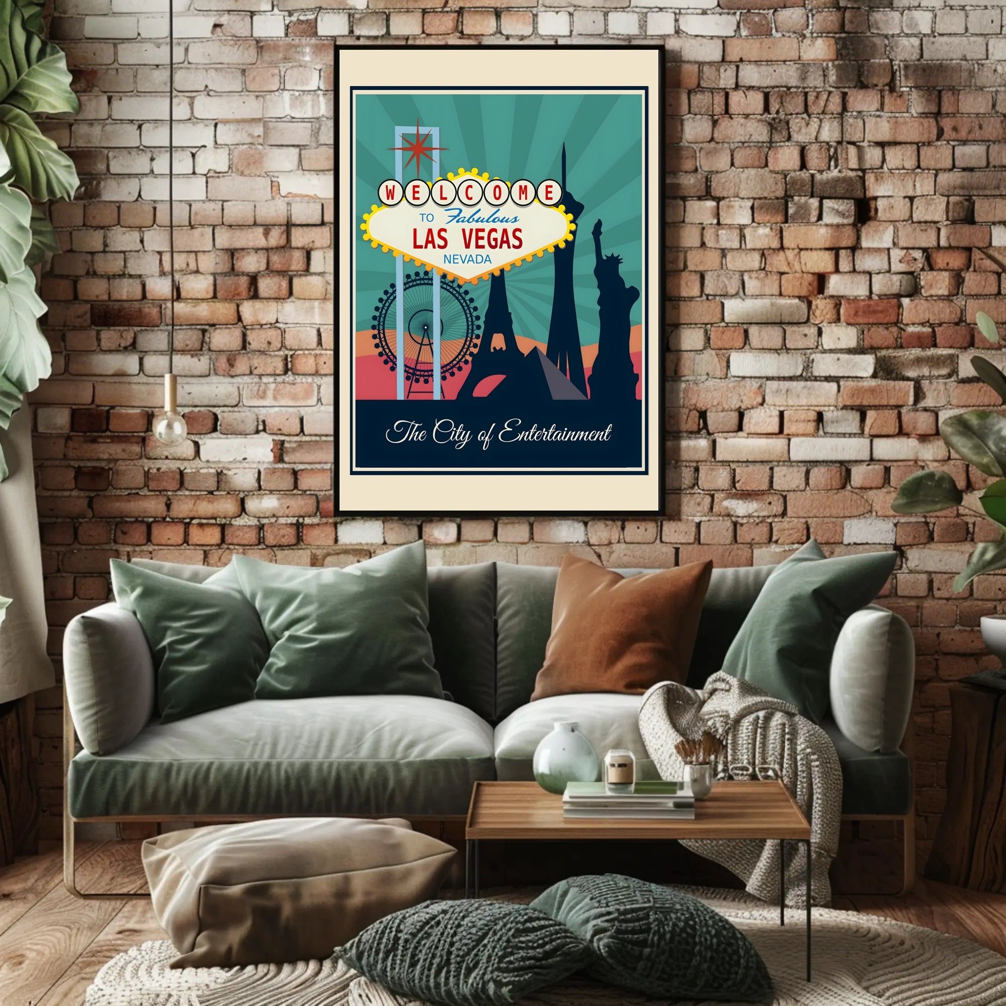 Iconic Las Vegas Landmarks Travel Poster