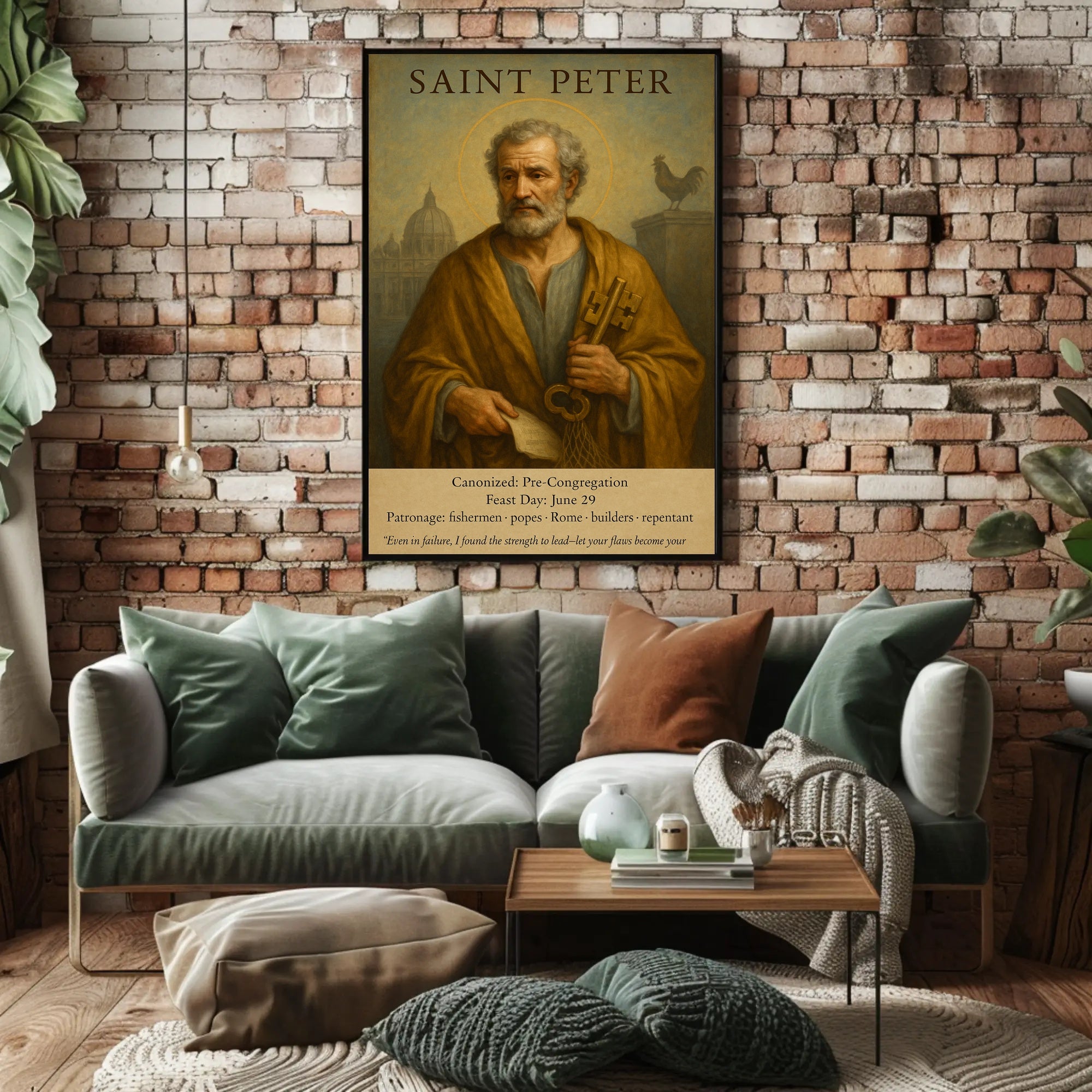 Saint Peter Religious Portrait Poster - Inspirational and Educational Poster