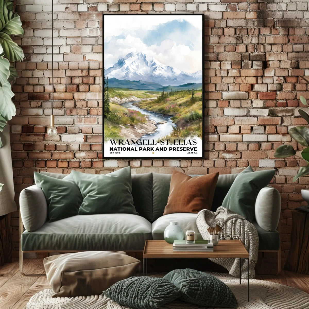 Wrangell-St. Elias Watercolor Wall Art Poster