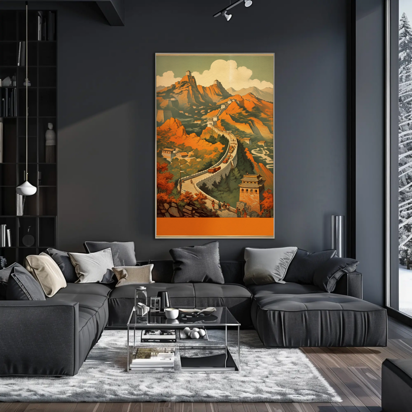 Great Wall Of China Historic Autumn Travel Poster