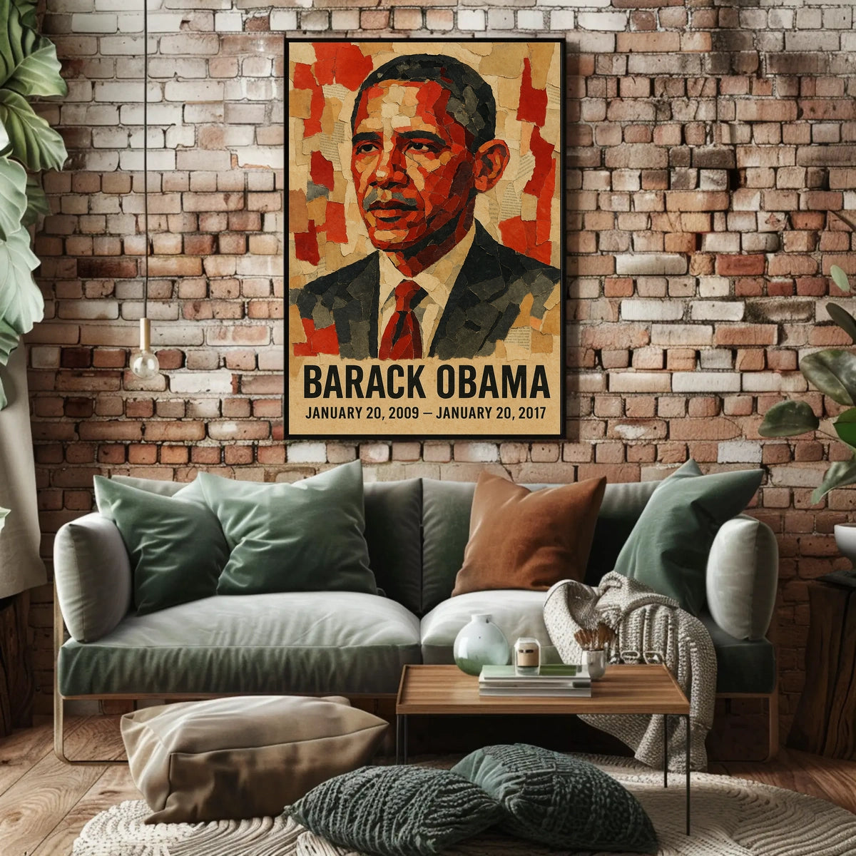 Barack Obama 44th President of the United States Layered paper Collage Poster