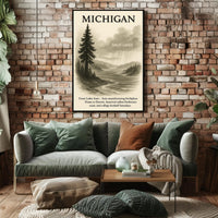 Michigan The Great Lakes State Poster PosterGoat
