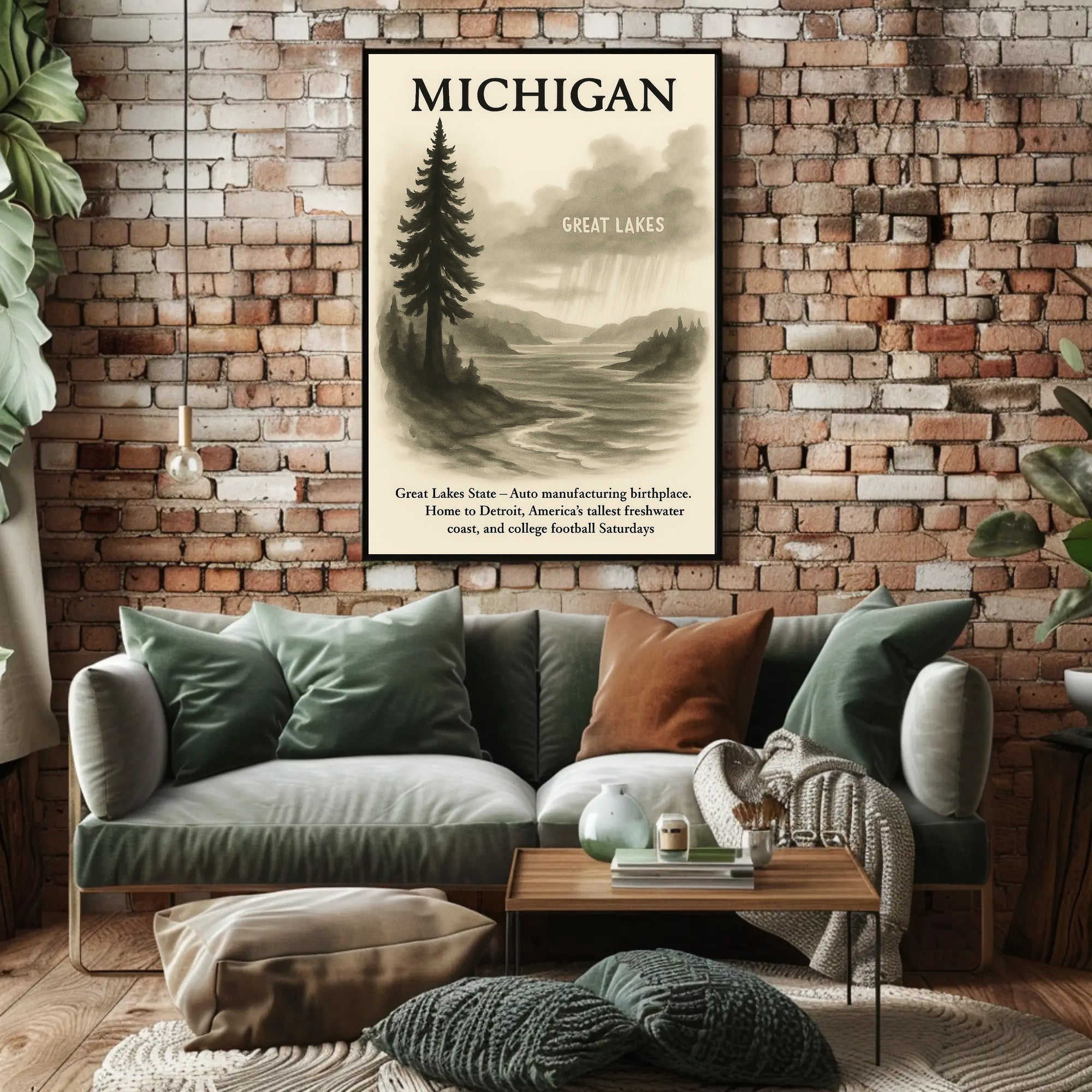 Michigan The Great Lakes State Poster PosterGoat