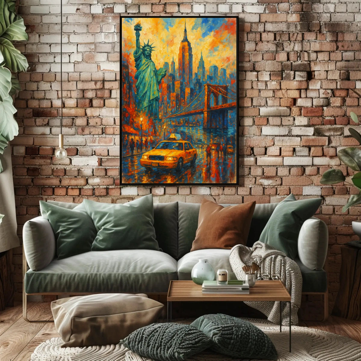 New York City Icons Landmarks Poster Abstract Wall Art