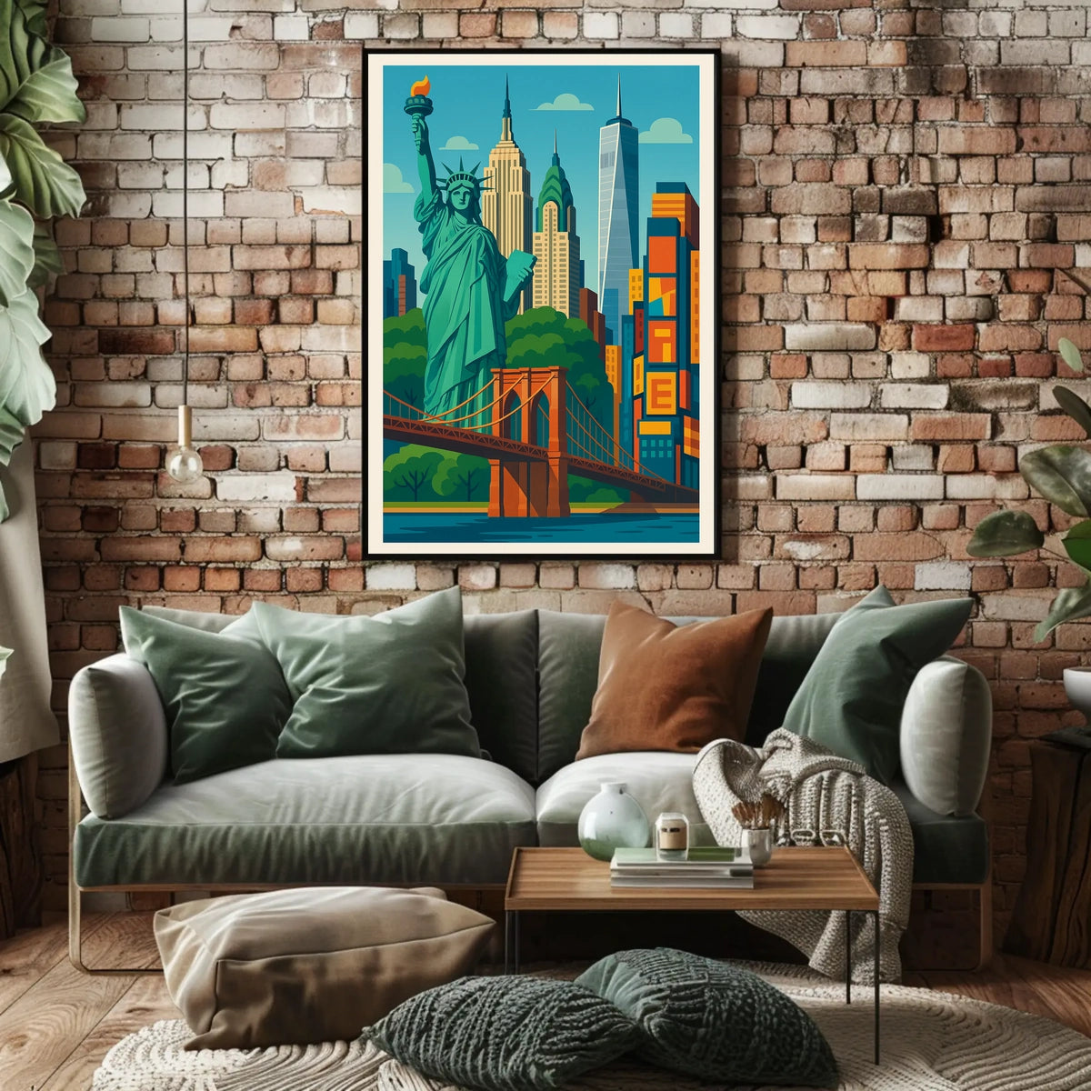 Iconic New York City Poster Vibrant Skyline Urban Decor