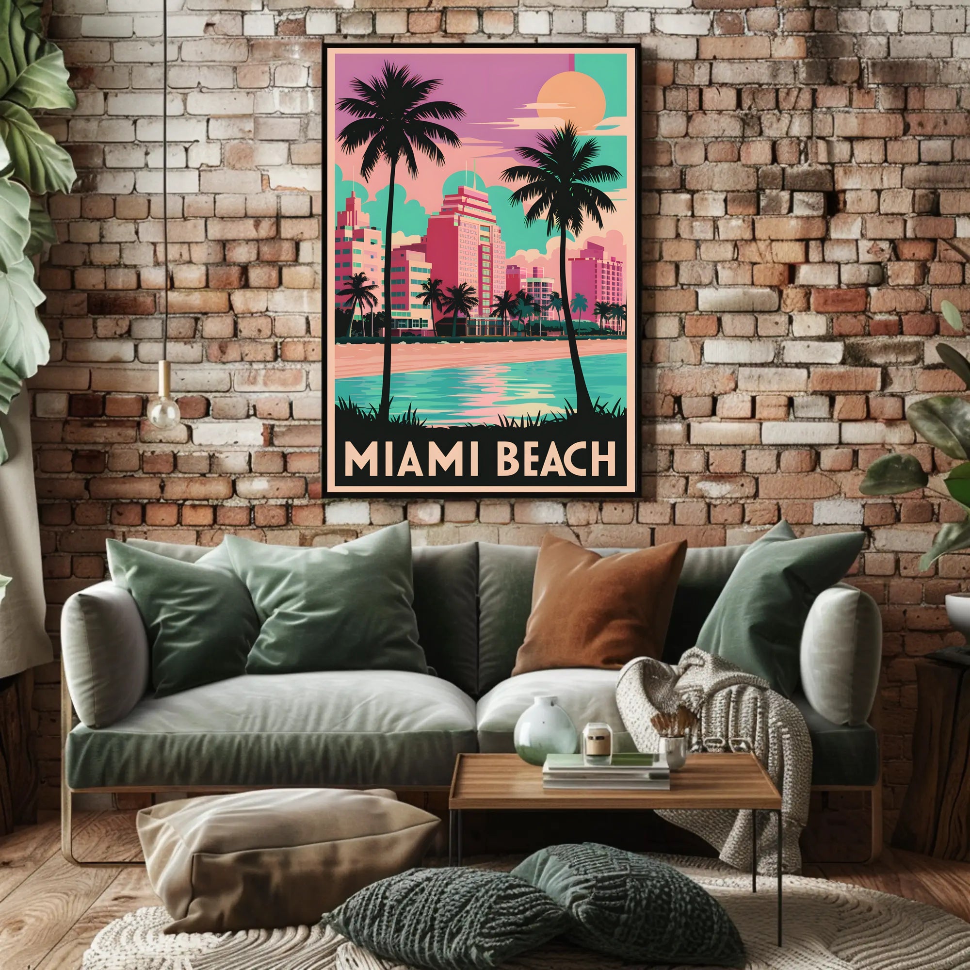 Miami Beach Sunset Poster