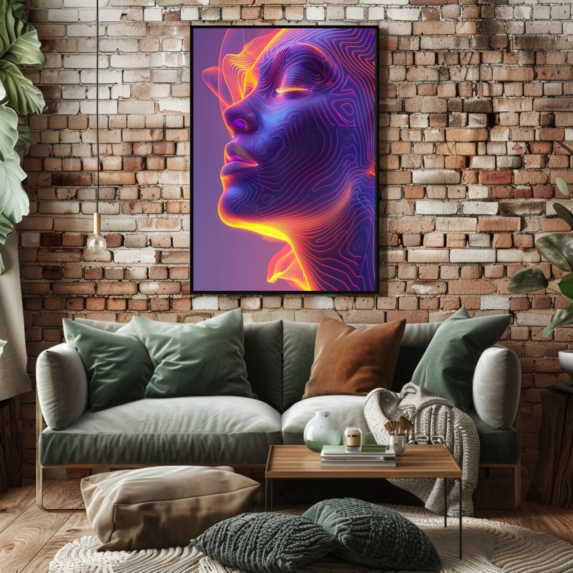 Futuristic Neon Abstract Art Print - Futuristic Sci-Fi Poster PosterGoat