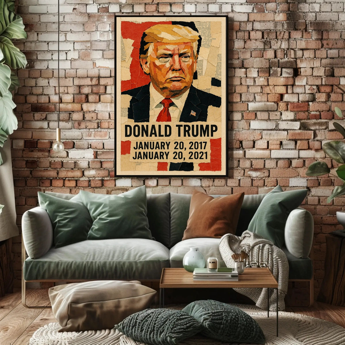 Donald Trump 45th President of the United States Layered paper Collage Poster
