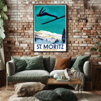 Ski Jumper Adventure in St. Moritz Sports Poster PosterGoat