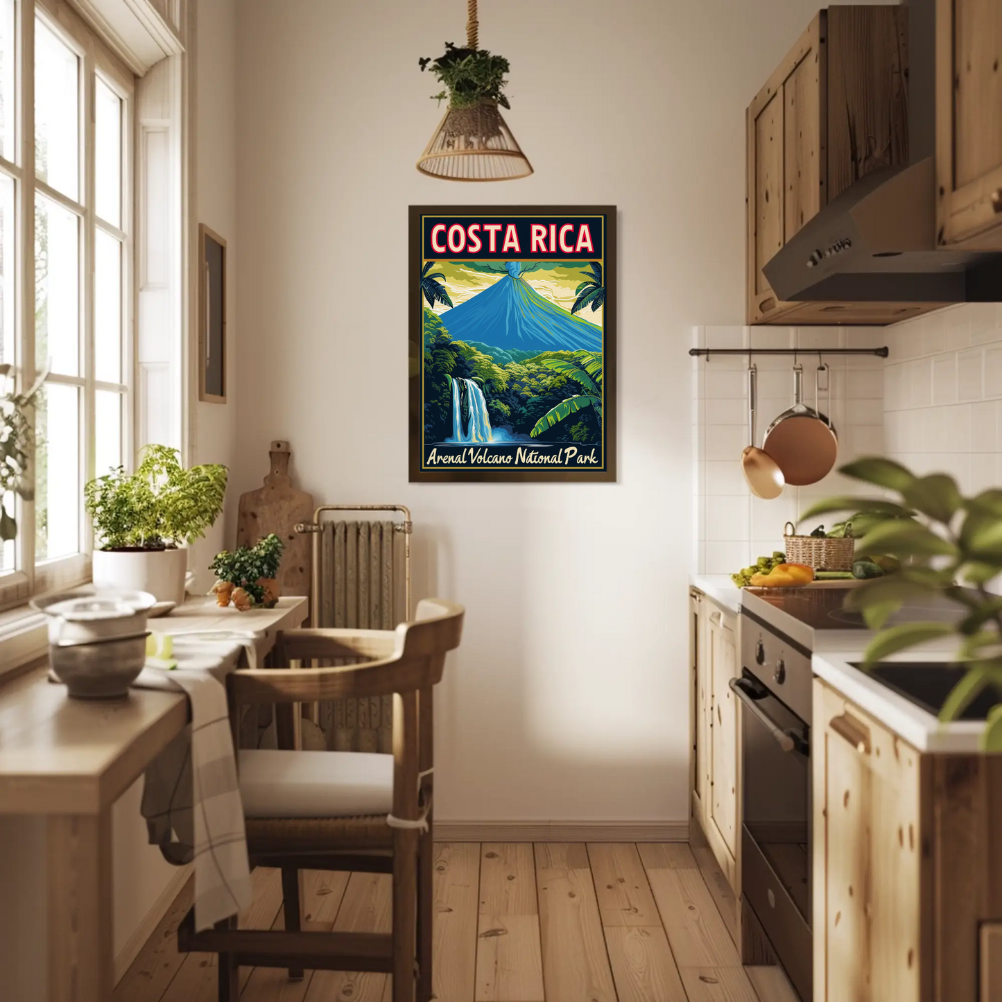 Costa Rica Arenal Volcano National Park Vintage Style Poster