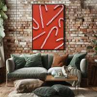 Festive Candy Cane Cheerful Holiday Abstract Artistic Poster