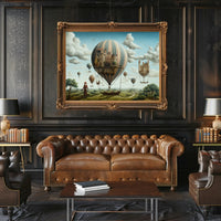 Whimsical Balloon Villages Fantasy or Mythology Poster