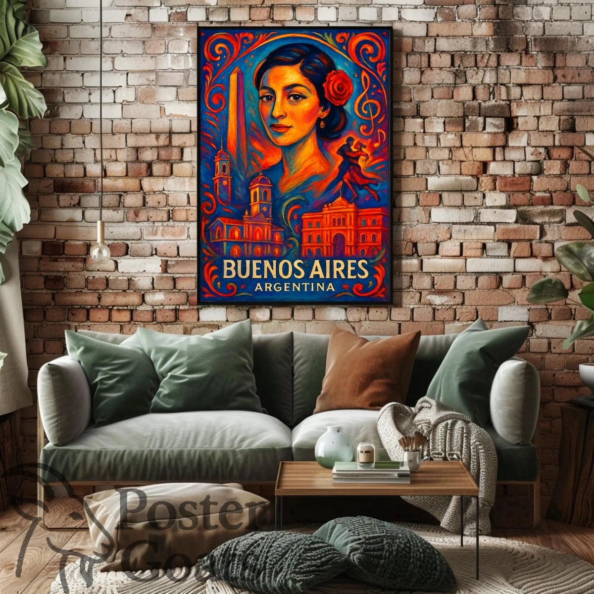 Buenos Aires Tango Art Deco Vintage Travel Poster