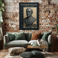 Woodrow Wilson Bust Vintage Historical or Presidential Poster