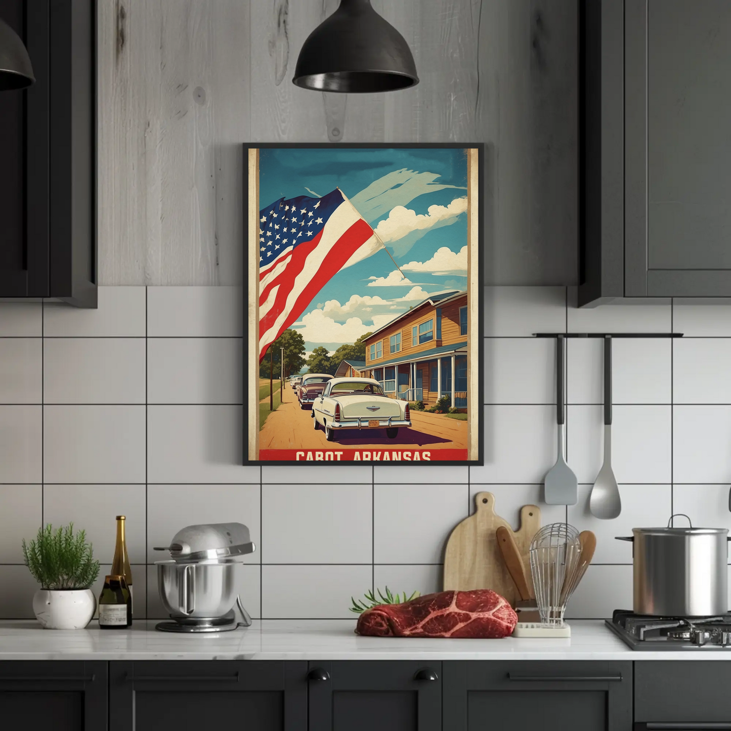 Cabot Arkansas American Scene Art Vintage Travel Poster