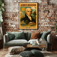 James Madison 4th President of the United States Layered Digital Collage Poster