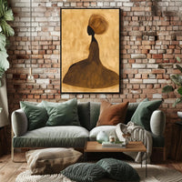 Silhouette Gold Poster Minimalist Abstract Wall Art