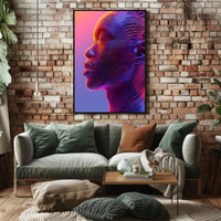 Futuristic Neon Human Profile Abstract or Artistic Poster PosterGoat