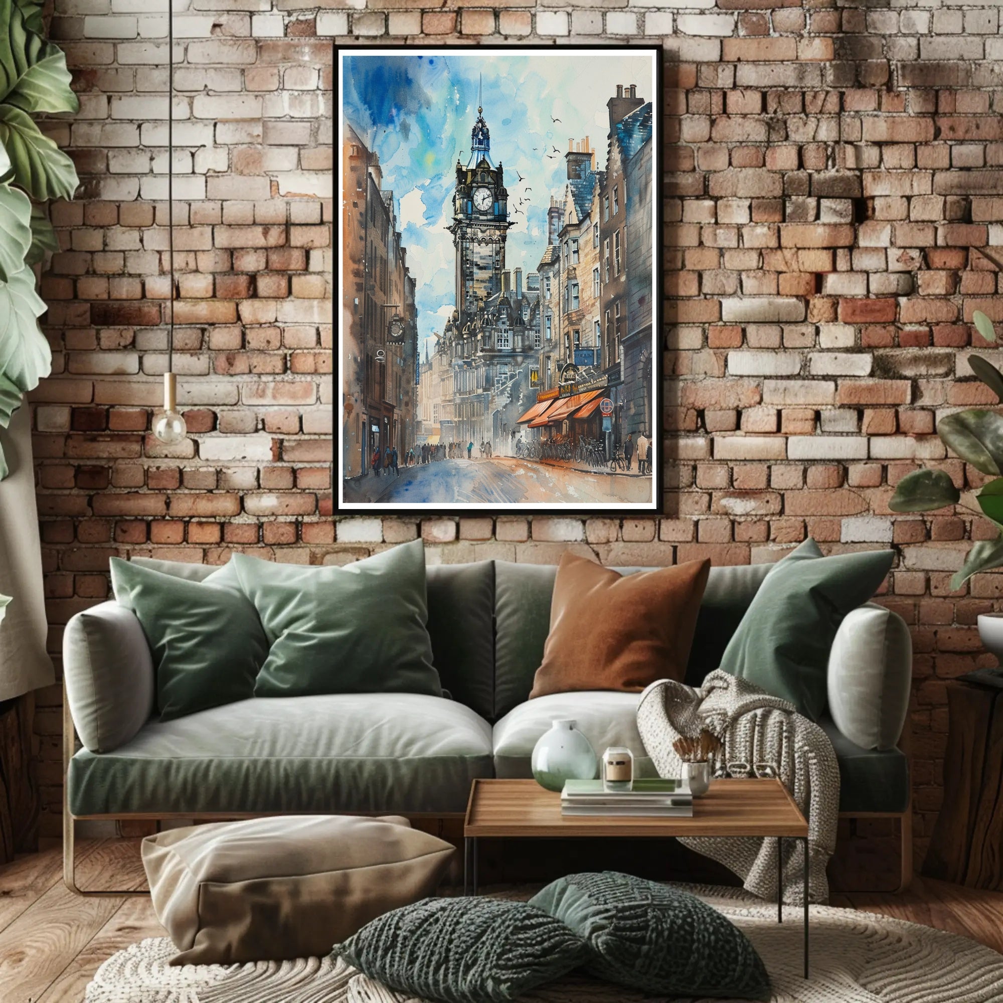 Urban Clock Tower Scene Poster PosterGoat