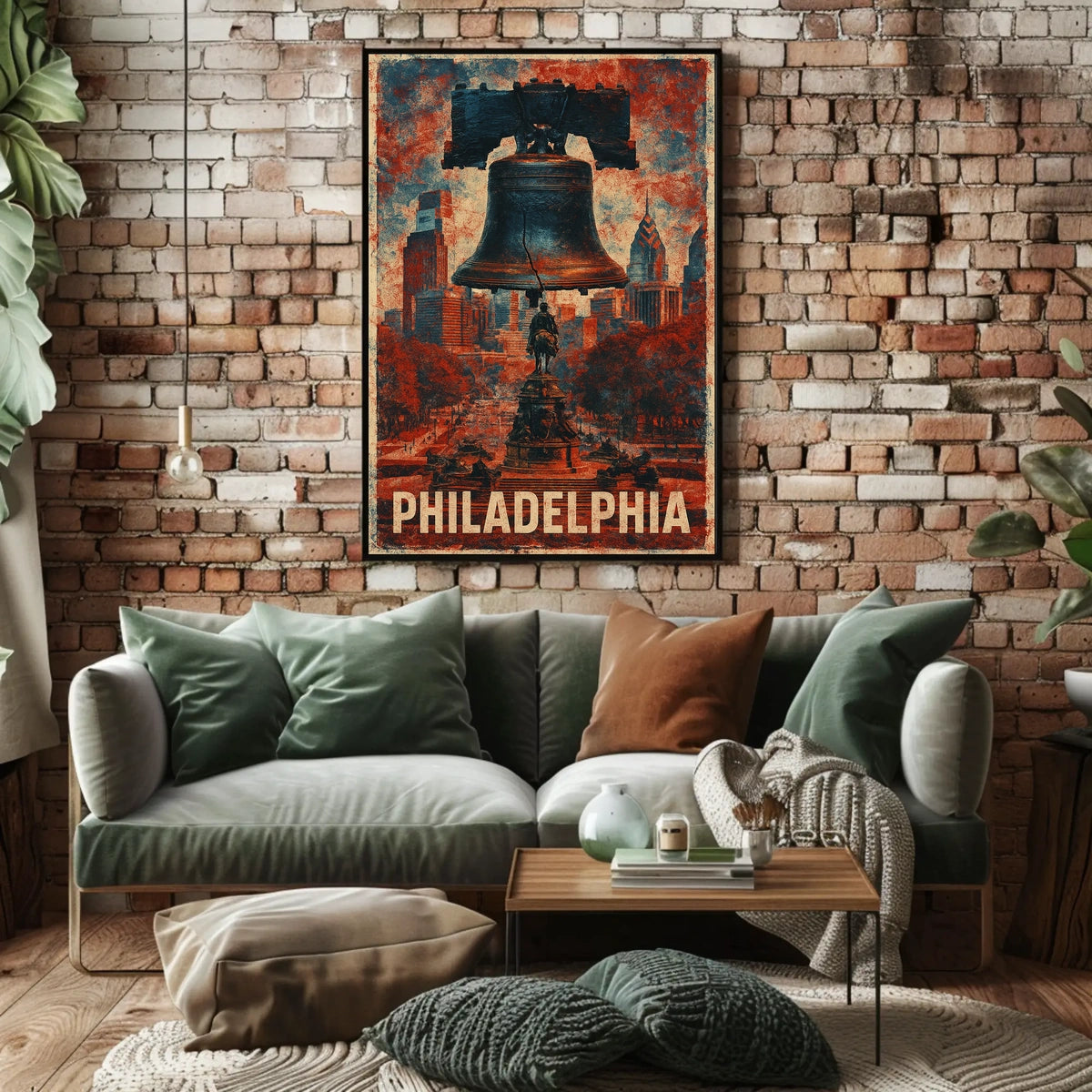 Philadelphia Cityscape Heritage Vintage Poster