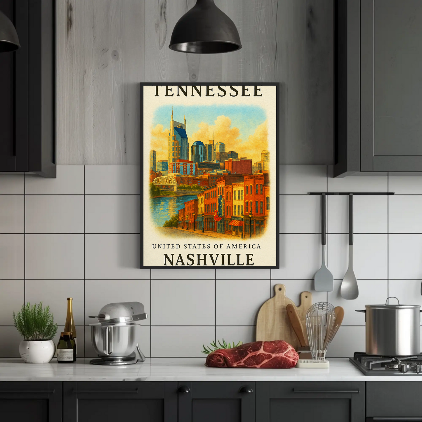 Tennessee, Nashville Signature Series Vintage Travel Poster