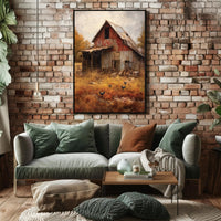 Abandoned Barnyard Travel Poster Art Print Decor