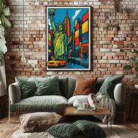 New York City Travel Iconic Skyline Poster Modern Wall Art