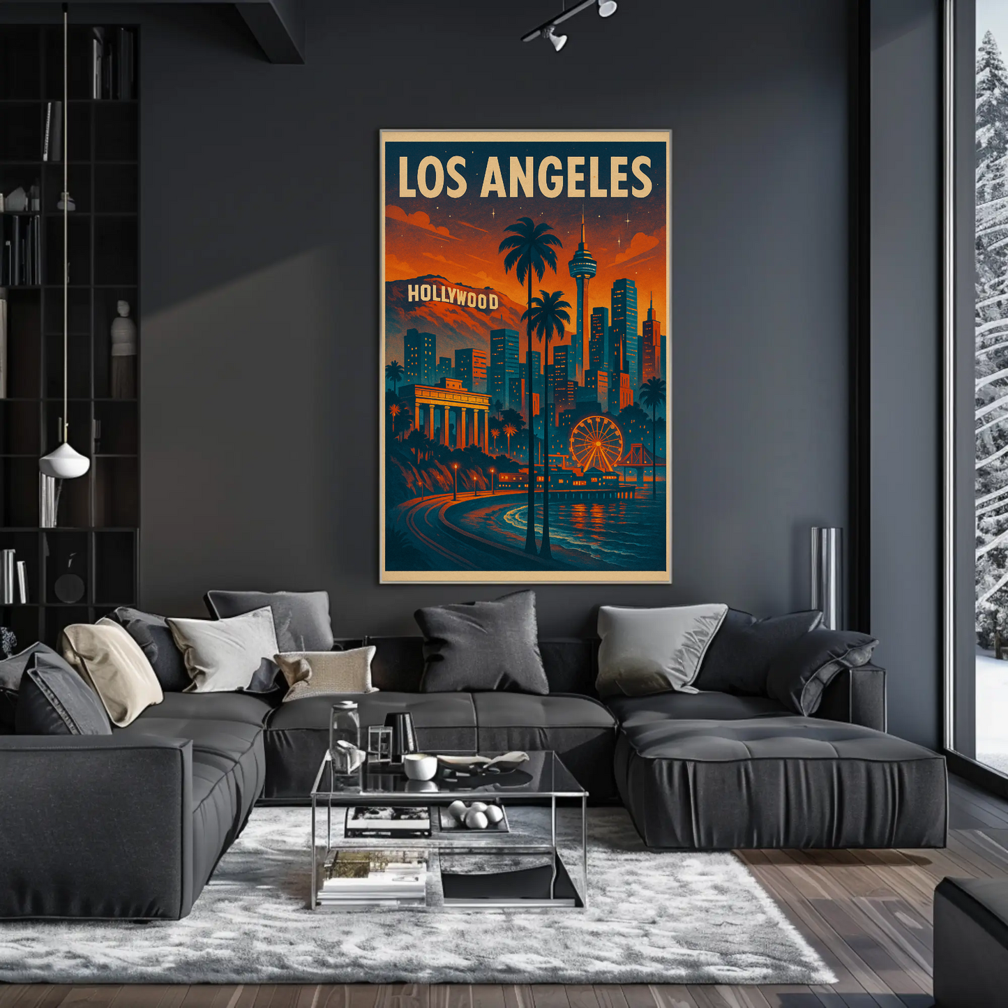 Los Angeles Hollywood Sunset Travel Poster