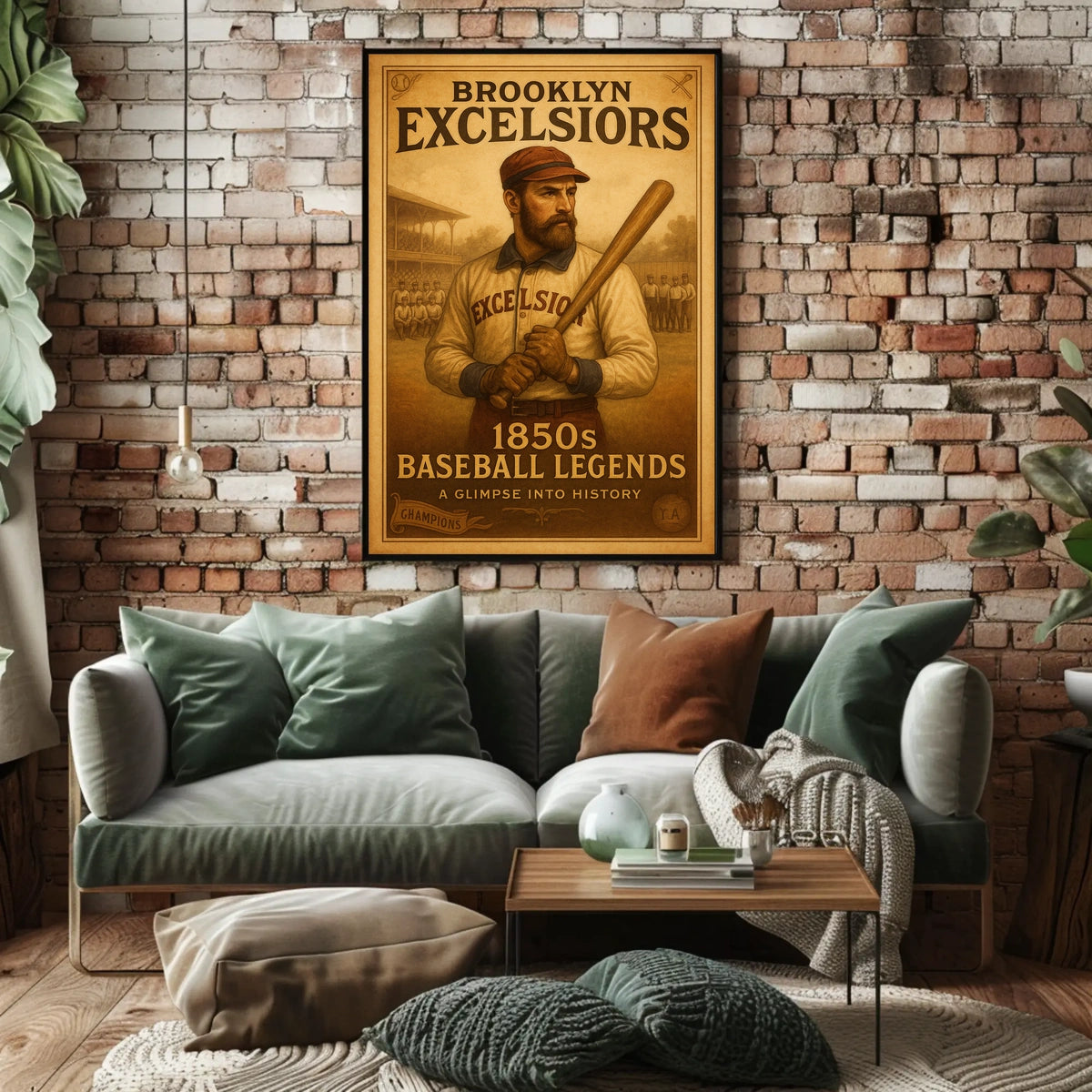 Brooklyn Excelsiors 1850s Baseball Legends Poster