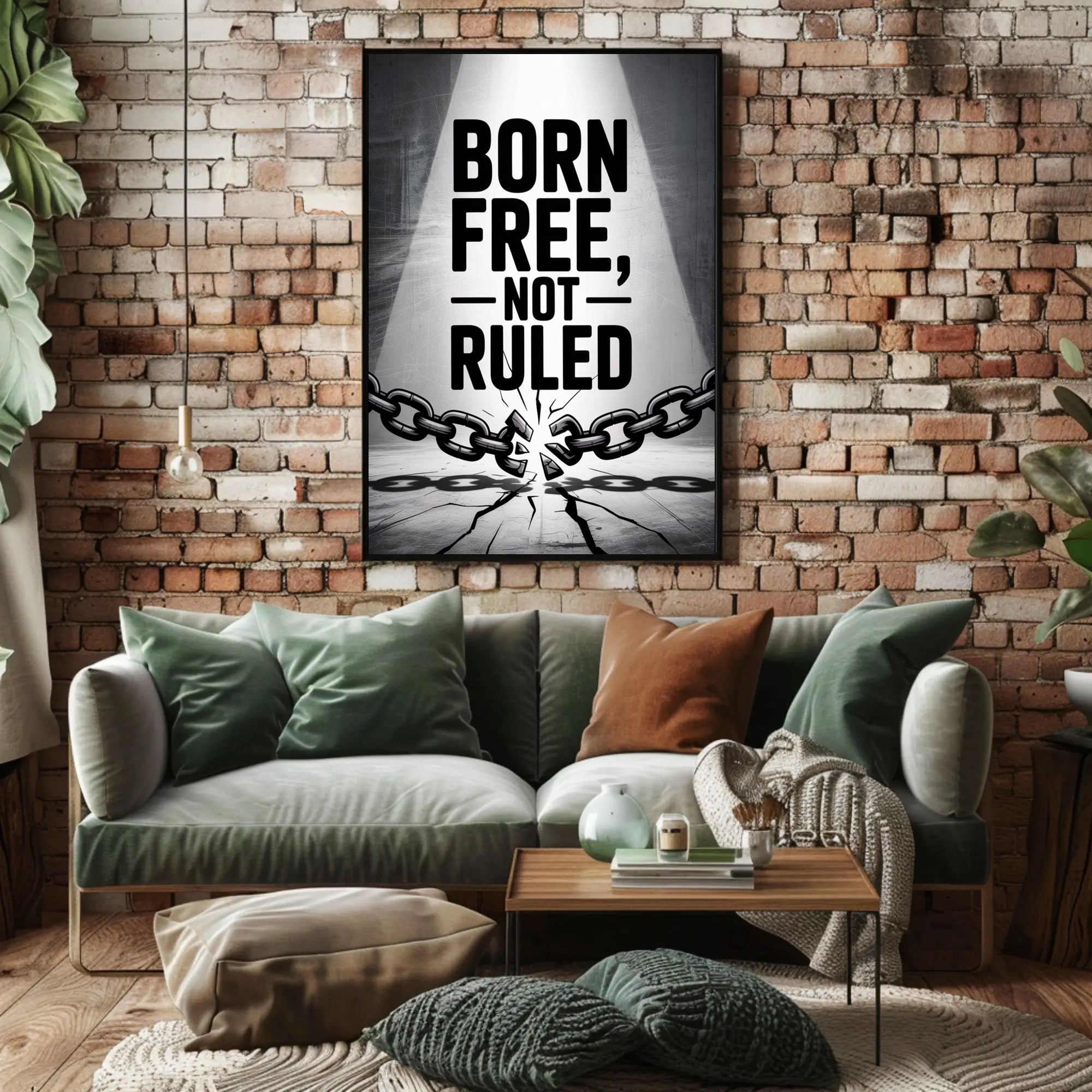 BORN FREE NOT RULED Motivational or Quote Poster