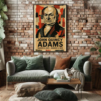 John Quincy Adams 6th President of the United States Layered paper Collage Poster