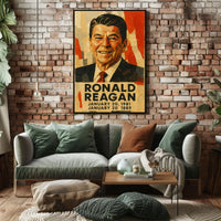 Ronald Reagan 40th President of the United States Layered paper Collage Poster